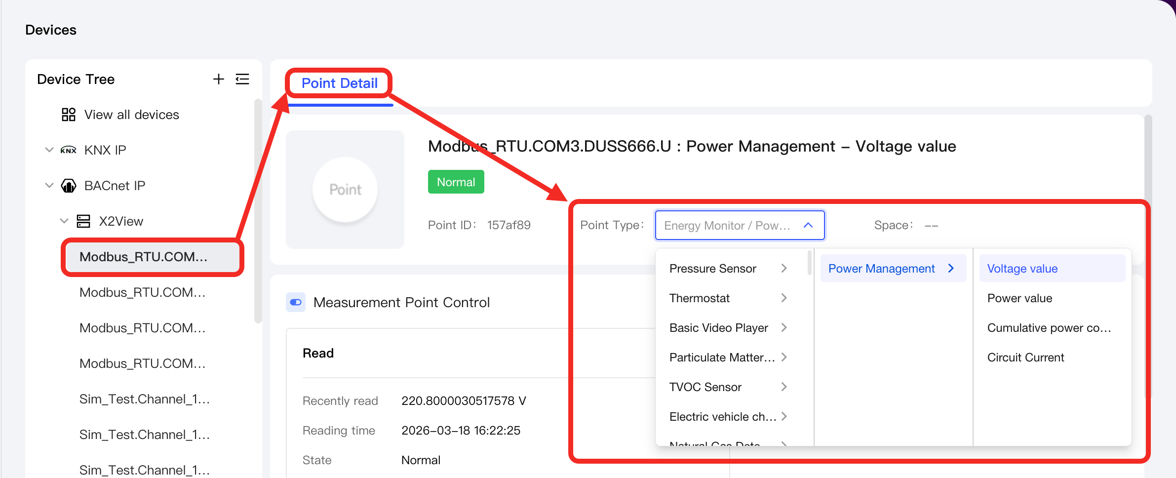 Modify feature point type