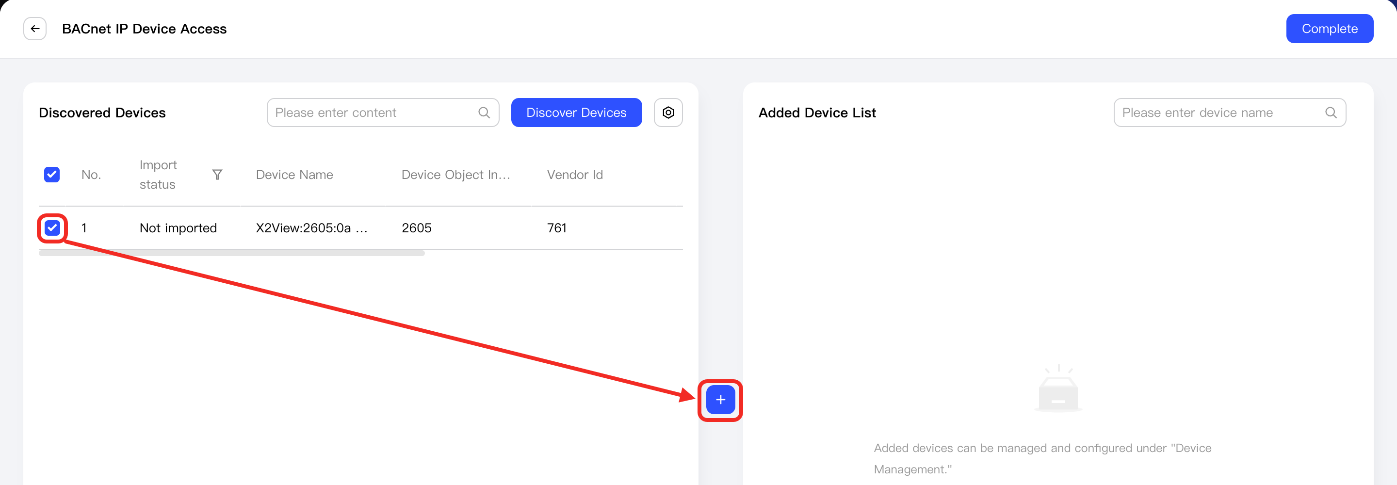 Add a Bacnet device