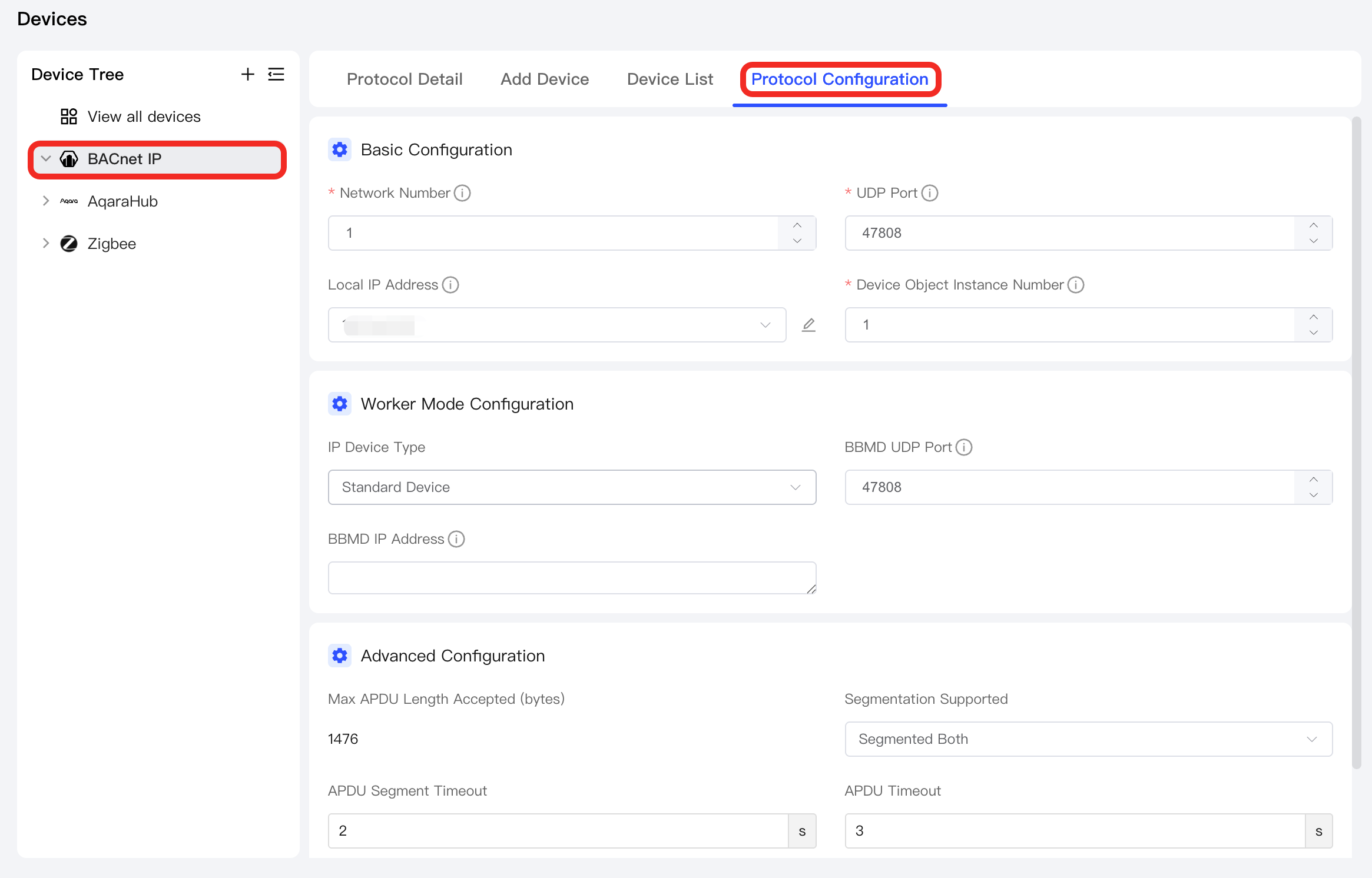 Configure Protocol