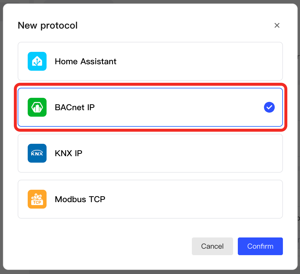 Select Bacnet IP