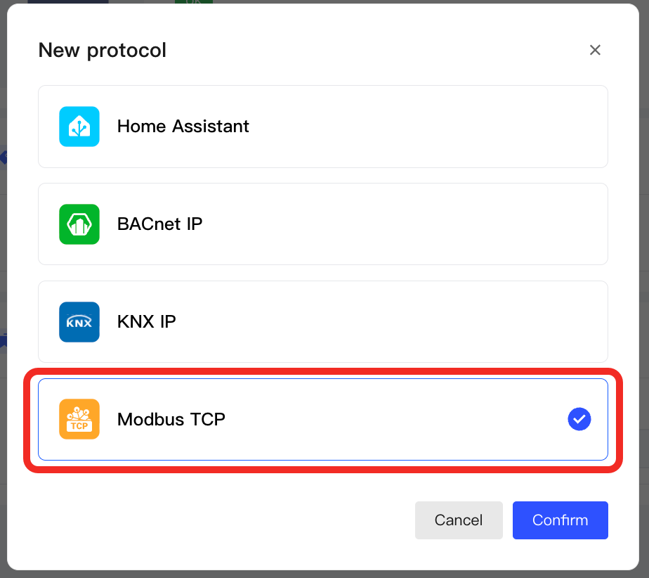 Select Modbus