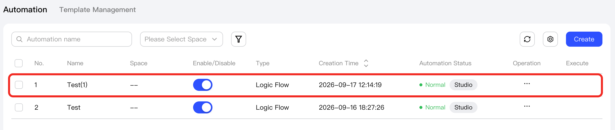 Check the new automation