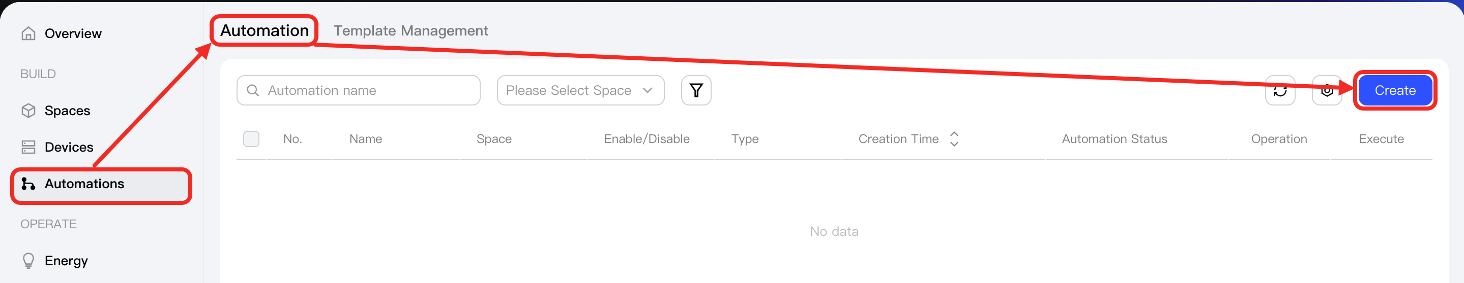 Click the Create button