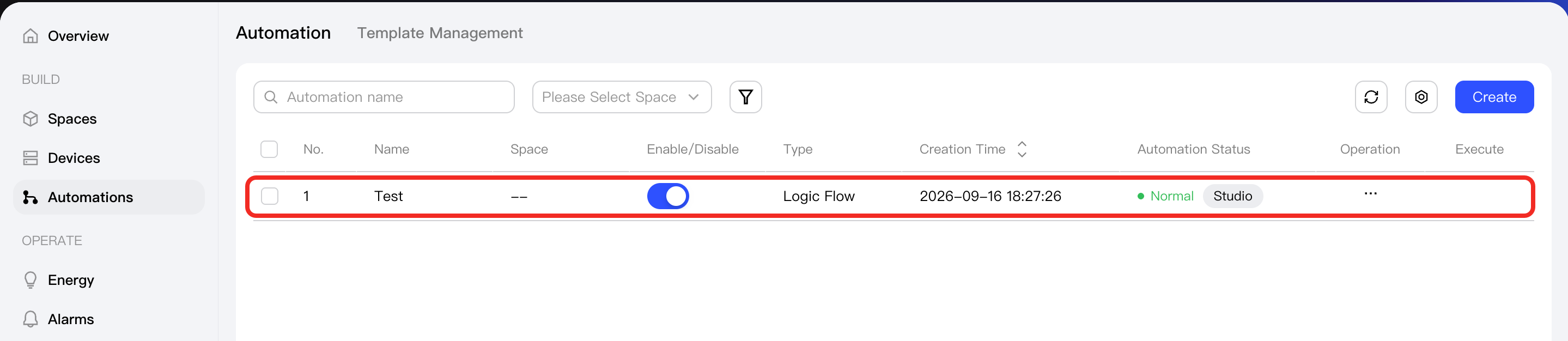 Automation list