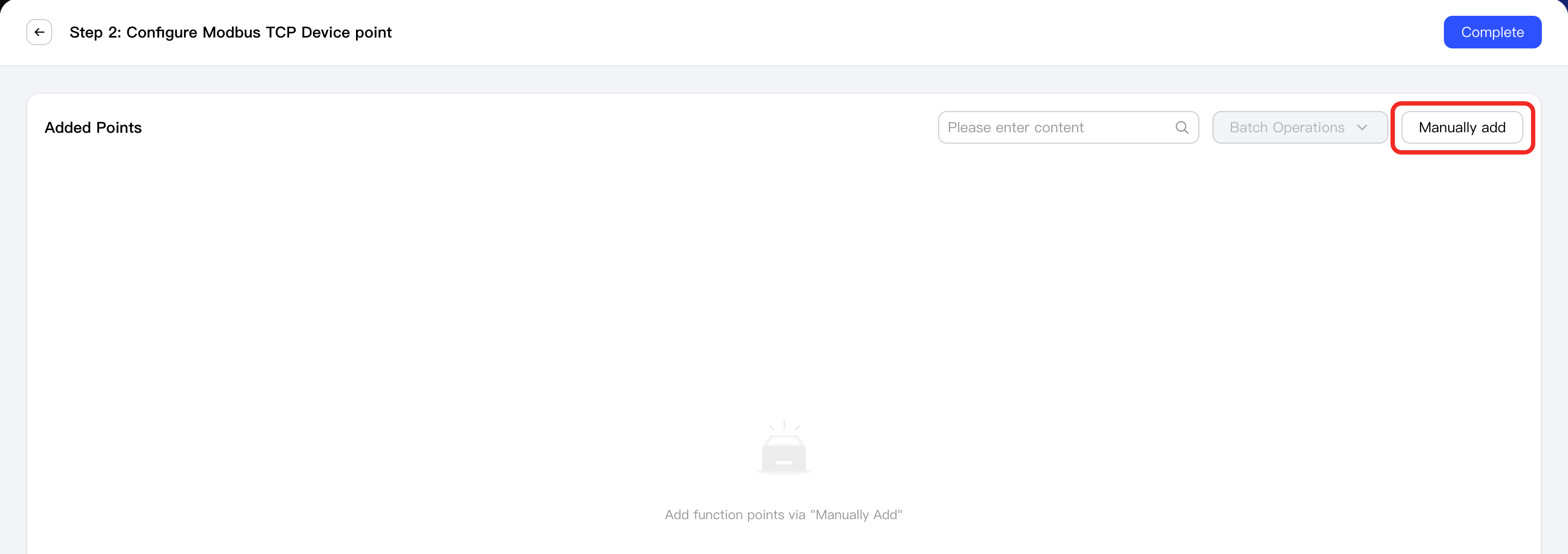 Click Manually Add Button