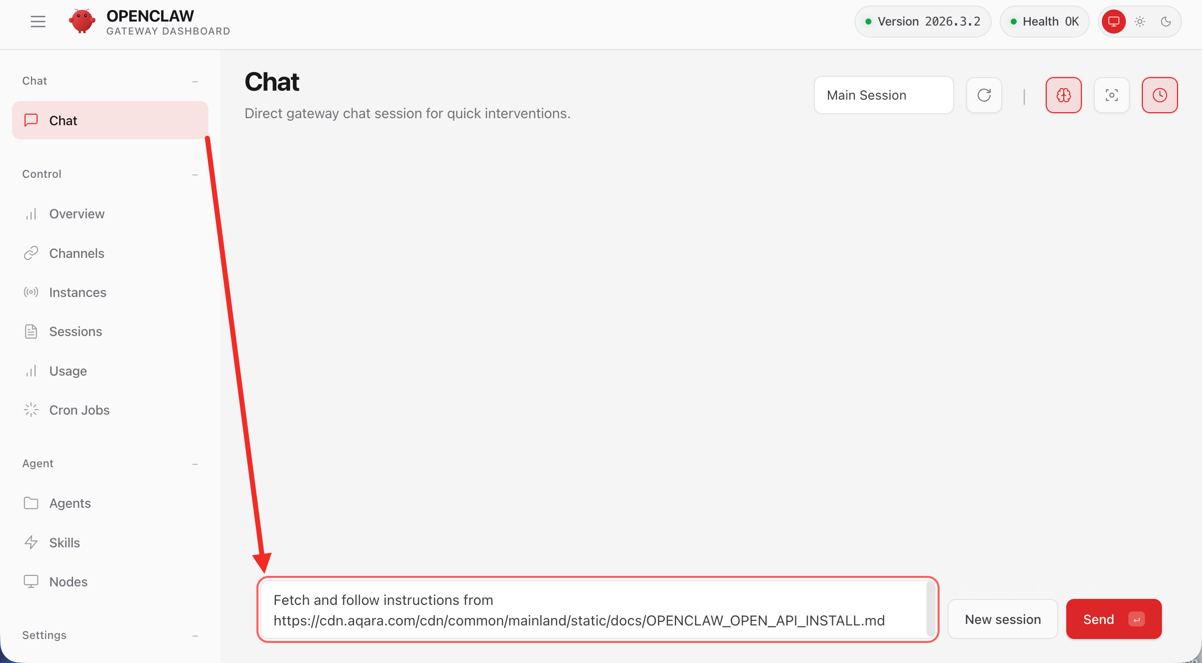 Send the text to ask Assistant to install Aqara OpenAPI
