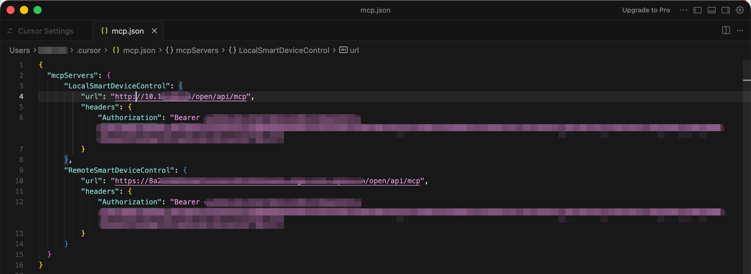 更新 mcp.json 文件